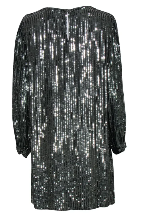 Velvet by Graham & Spencer - Deep Green Sequin Shift Dress Sz L