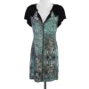 Vena Cava - Black & Teal Digital Print Silk Dress Sz 2