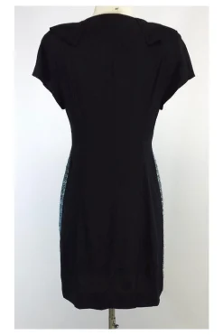 Vena Cava - Black & Teal Digital Print Silk Dress Sz 2