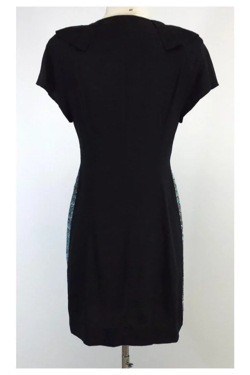 Vena Cava - Black & Teal Digital Print Silk Dress Sz 2