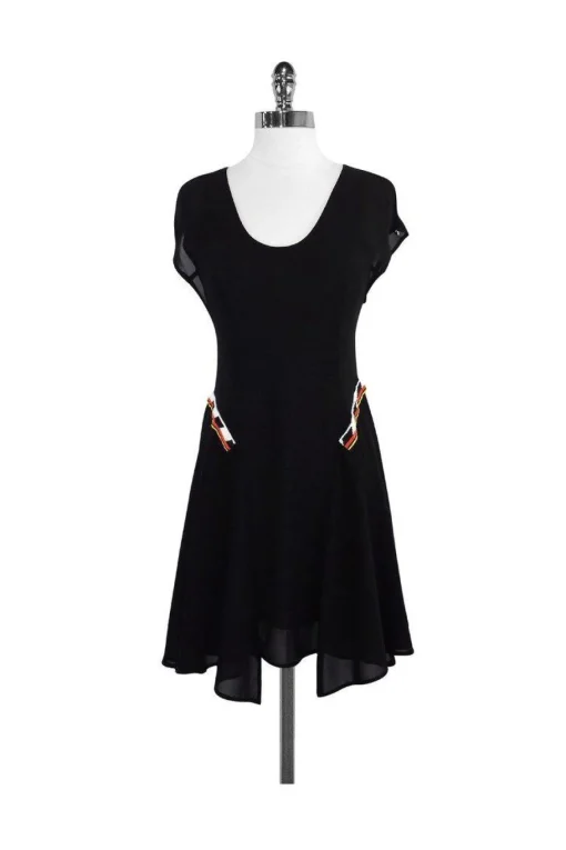 Vena Cava - Black Beaded Short Sleeve Dress Sz XS