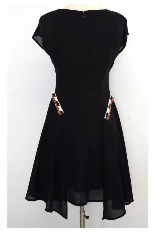 Vena Cava - Black Beaded Short Sleeve Dress Sz XS