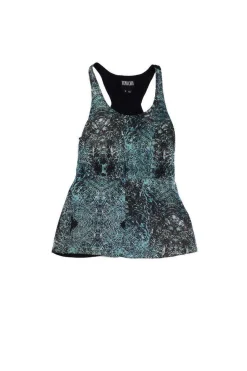 Vena Cava - Blue & Black Abstract Print Silk Tank Sz 2