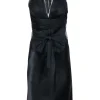 Vera Wang - Black Satin Sleeveless Tulle Upper Sz 4