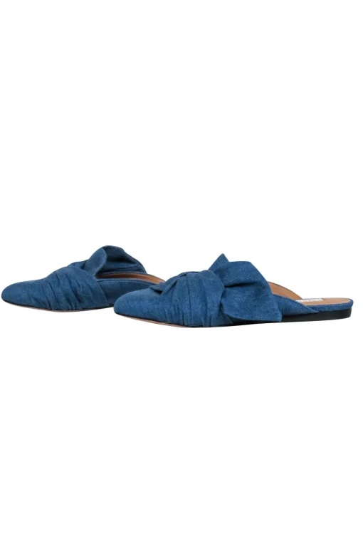 Veronica Beard - Blue Denim Chambray Pointed Toe Slip On Mule Sz 8