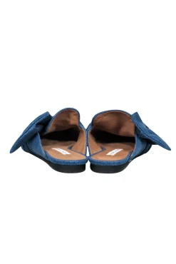 Veronica Beard - Blue Denim Chambray Pointed Toe Slip On Mule Sz 8