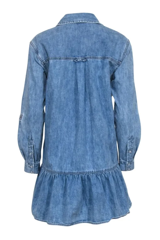 Veronica Beard - Chambray "Parkton" Flounced Shirt Dress Sz 8