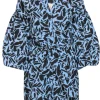 Veronica Beard - Light Blue & Black Brushstroke Print Belted Shirtdress Sz 2