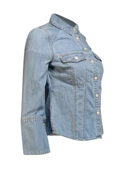 Veronica Beard - Light Wash Denim Flared Sleeve Shirt Sz XS