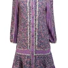 Veronica Beard - Navy, Purple, & Green Floral Print Mini Dress Sz 6