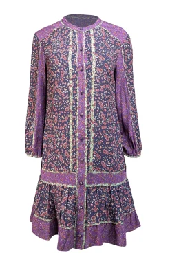 Veronica Beard - Navy, Purple, & Green Floral Print Mini Dress Sz 6
