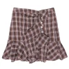Veronica Beard - Tan, Maroon, & Navy Plaid Ruffled Mini Skirt Sz 4