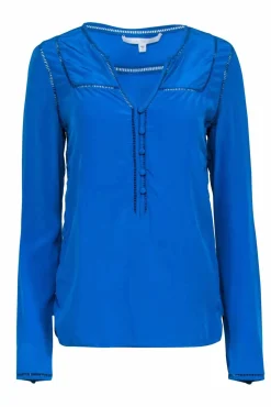 Veronica Beard - Teal Blue Long Sleeve Silk Blouse Sz 2