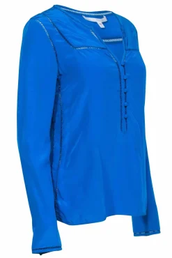 Veronica Beard - Teal Blue Long Sleeve Silk Blouse Sz 2