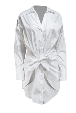 Veronica Beard - White Collared Long Sleeve "Roanoke" Shirtdress Sz 6