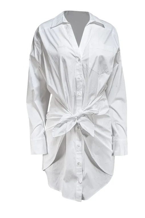 Veronica Beard - White Collared Long Sleeve "Roanoke" Shirtdress Sz 6