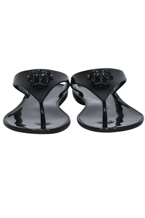 Versace - Black "Gomma" Pool Slides Sz 8
