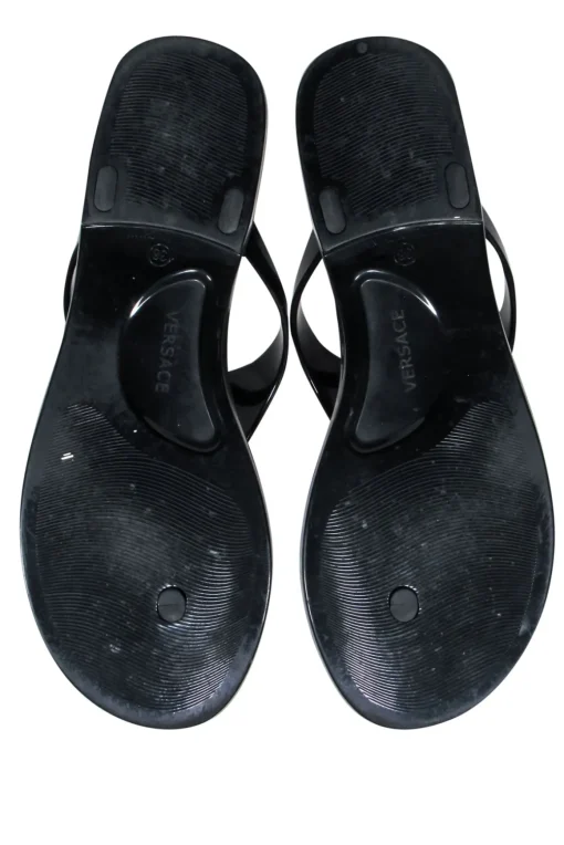 Versace - Black "Gomma" Pool Slides Sz 8
