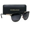 Versace - Black Matte Rounded Sunglasses