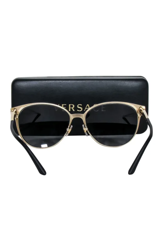 Versace - Black Matte Rounded Sunglasses