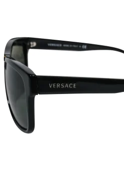 Versace - Black Rectangular Browline Sunglasses