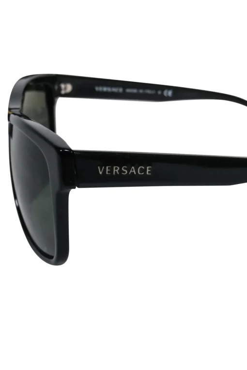 Versace - Black Rectangular Browline Sunglasses