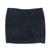 Versace - Navy Suede & Ribbed Satin Miniskirt Sz 8