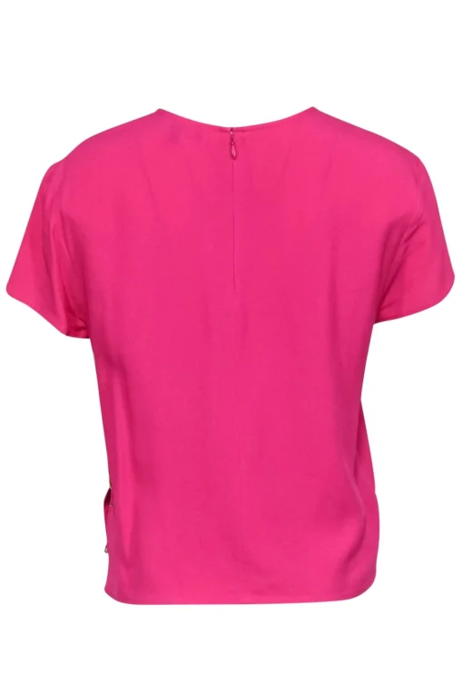 Versus Versace - Hot Pink Cropped Tee w/ Golden Safety Pins Sz 6