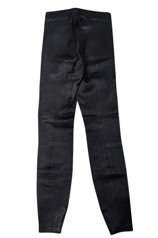 Vince - Black Lamb Leather Seamed Leggings Sz XS