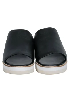 Vince - Black Leather Slide Sandals Sz 9