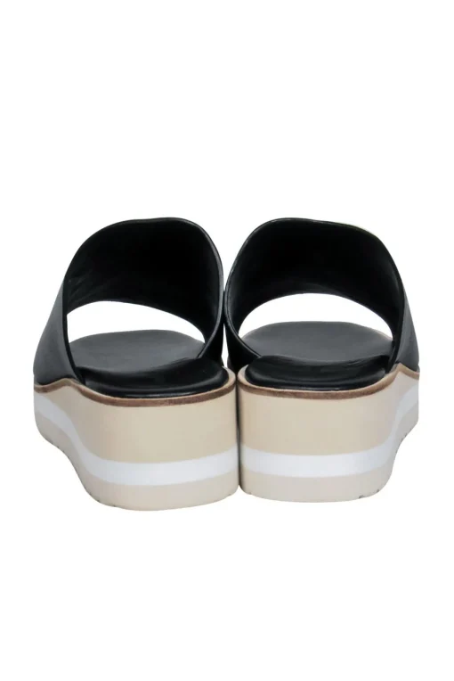 Vince - Black Leather Slide Sandals Sz 9