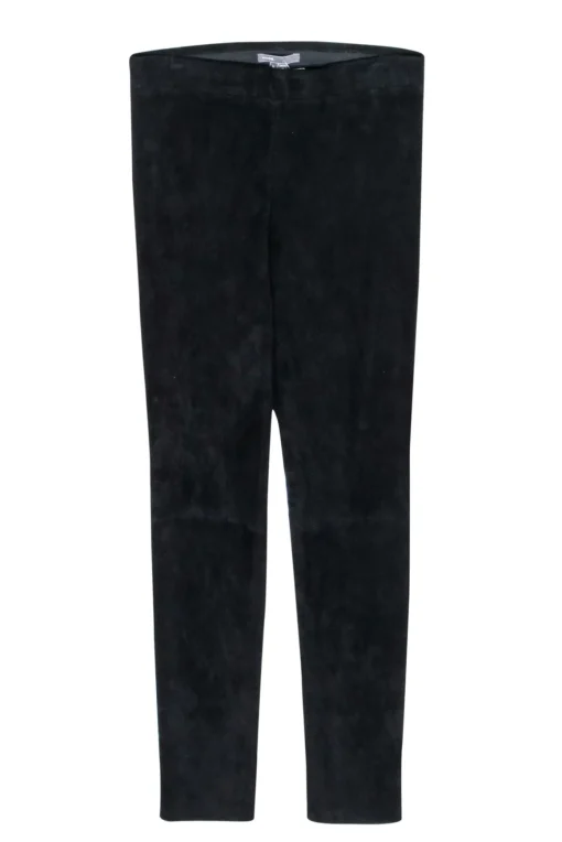 Vince - Black Suede Leather Skinny Leggings Sz M