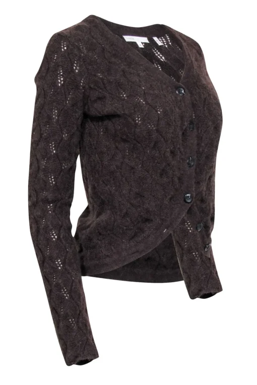 Vince - Brown Alpaca & Cashmere Blend Cardigan Sz M