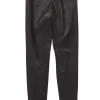 Vince - Brown Leather Panel Stitched Leggings Sz S