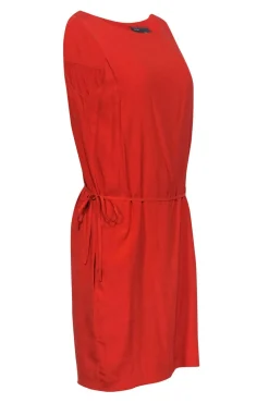 Vince - Coral Side-Drawstring Drop Waist Dress Sz M