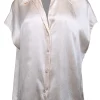 Vince - Cream Satin Cap Sleeve Blouse Sz L