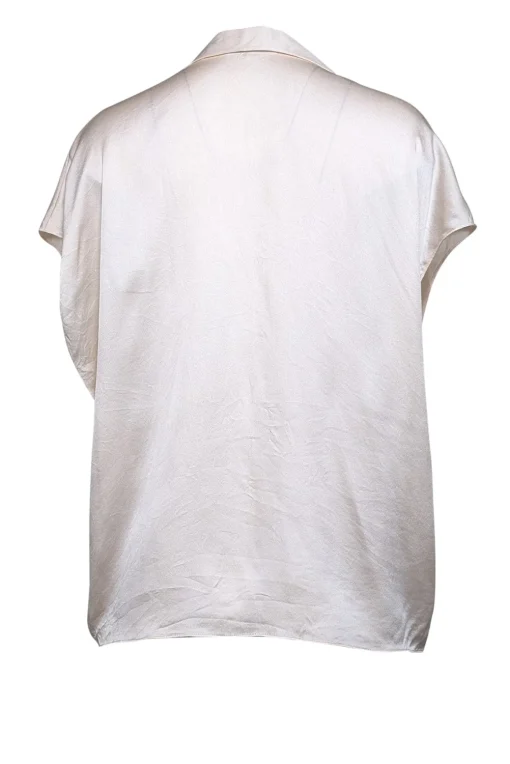 Vince - Cream Satin Cap Sleeve Blouse Sz L