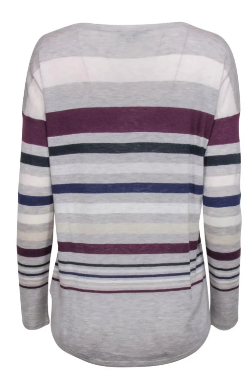 Vince - Grey & Multicolored Wool Blend Striped Sweater Sz XS
