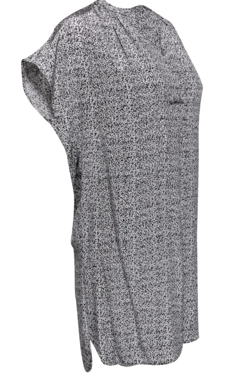 Vince - Grey Speckled Silk Cap Sleeve Dress Sz XS