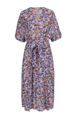 Vince - Lavender & Multi color Floral Print Short Sleeve Dress Sz S