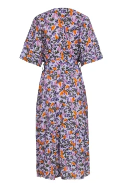 Vince - Lavender & Multi color Floral Print Short Sleeve Dress Sz S
