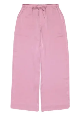 Vince - Light Mauve Satin Wide-Leg Drawstring Pants Sz M