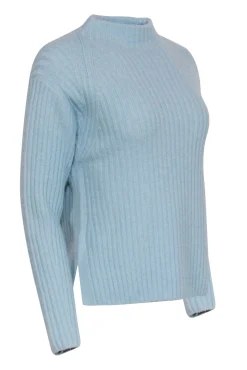 Vince - Pastel Blue Ribbed Mock Neck Sweater Sz S