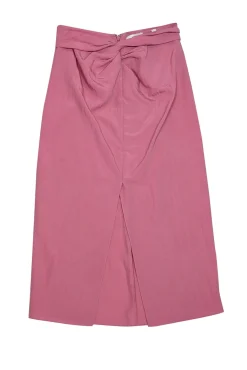 Vince - Pink w/ Slit & Waist Twist Detail Midi Skirt Sz S