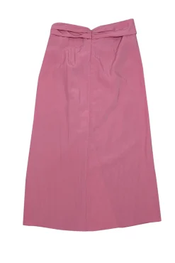 Vince - Pink w/ Slit & Waist Twist Detail Midi Skirt Sz S