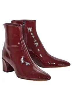 Vince - Red Wine Patent Leather "Charli" Short Boots Sz 8.5