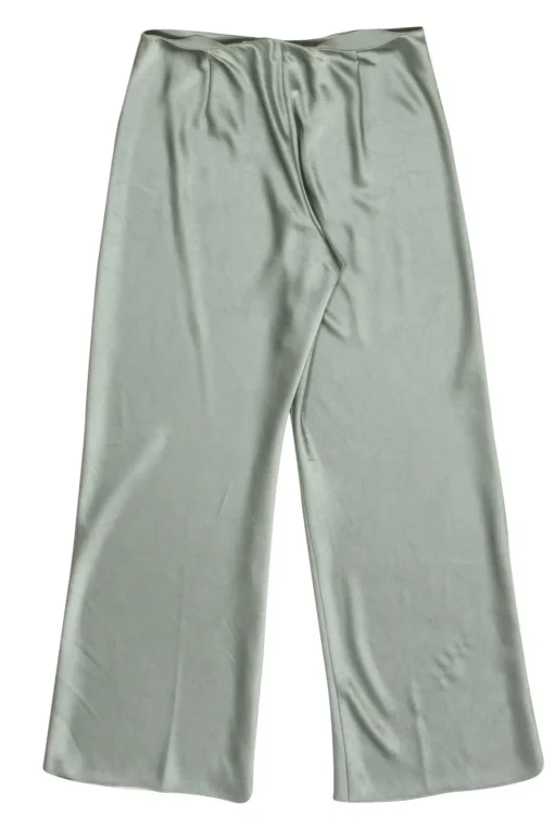 Vince - Sage Green Wide Leg Satin Trousers Sz L