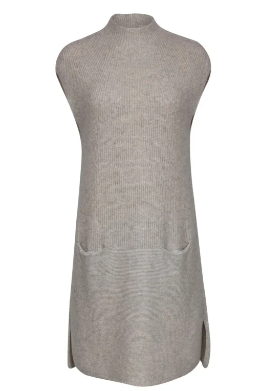 Vince - Tan Sleeveless Knit Dress w/ Pockets Sz M