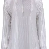 Vince - White & Black Stripe Silk Blouse Sz M