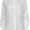 Vince - White Striped Cotton Collared Blouse Sz S